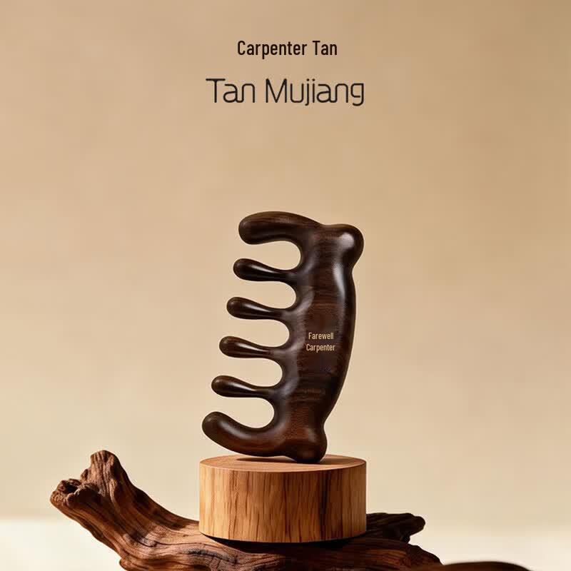 Tan Mujiang Cute Bear Meridian Massage Comb