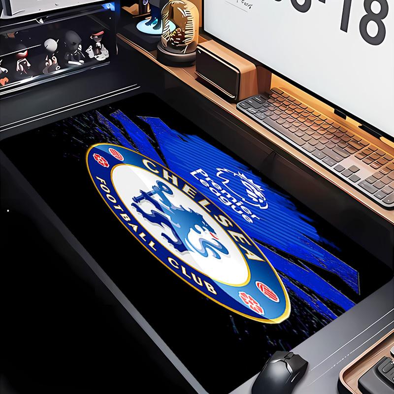 Премиум-коврик для мыши Chelsea FC с прошитыми краями, Нескользящая основа, Прочный резиновый материал, для рабочего стола и игр, Отличный подарок