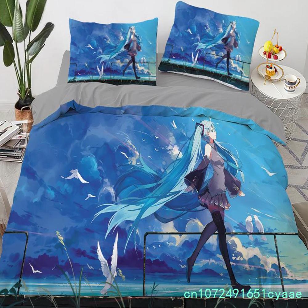 Anime Kawaii Bedding Set Japan Anime Loli Duvet Cover Set Kids Bedroom Cartoon 3D Printed Quilt Cover Bedroom Gift
