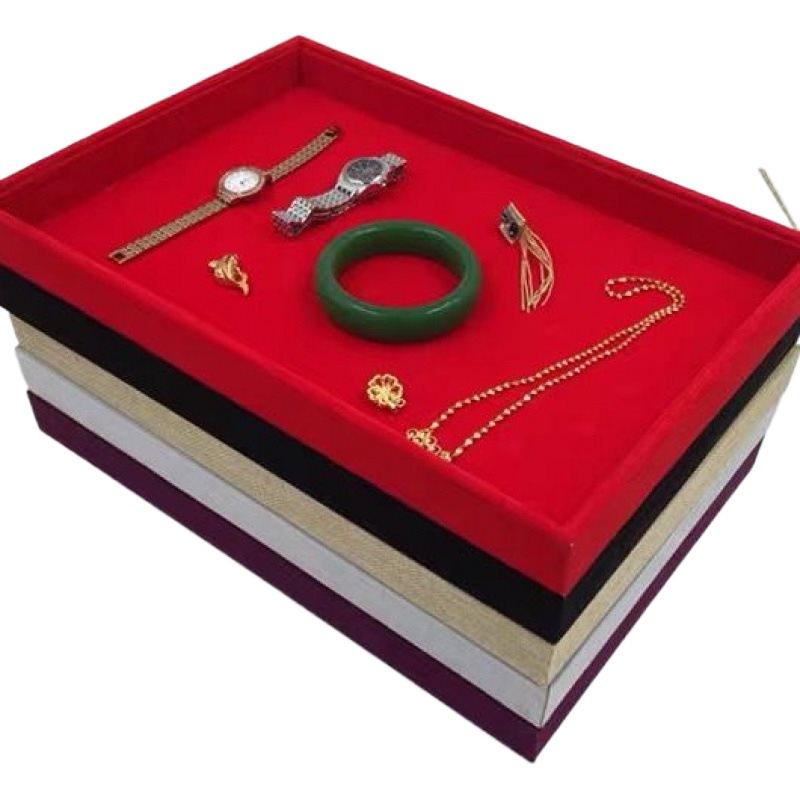 Large Black Velvet Jewelry Display Box for Earrings and Watches
