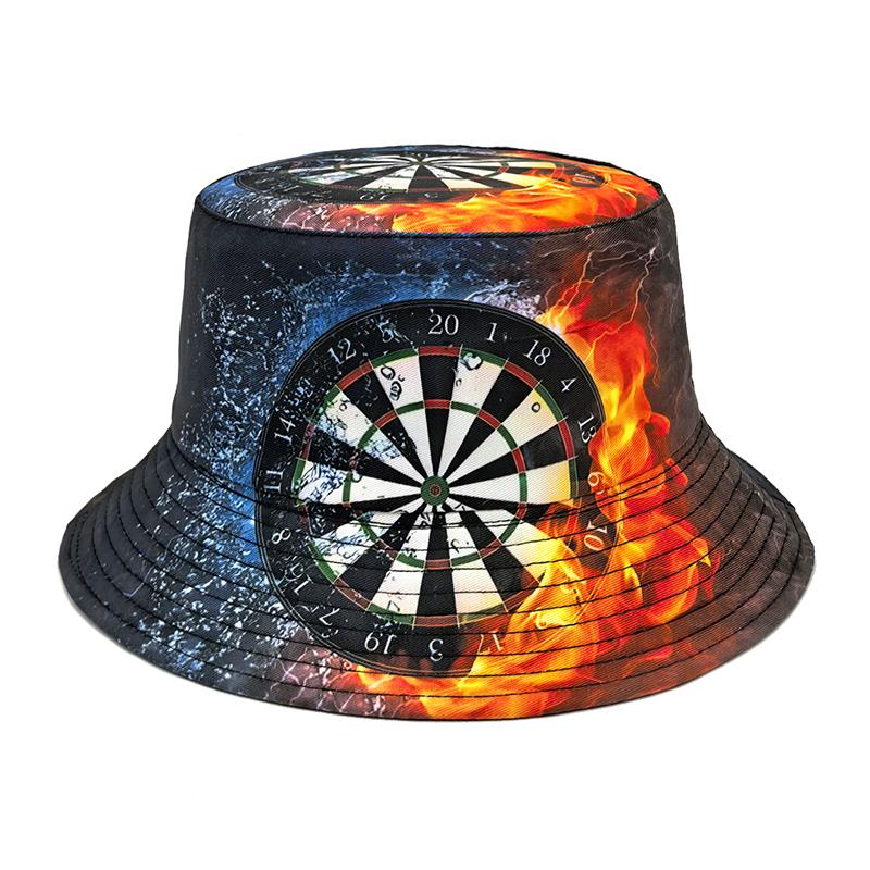 Dart Board Printing Bucket Hat Bow And Arrow Pattern FisherUnisex Hats Double Sides Reversible Panama Cap Caps For Unisex And Women