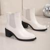 Damen British Casual Blockabsatz Stiefel mit spitzer Zehenpartie