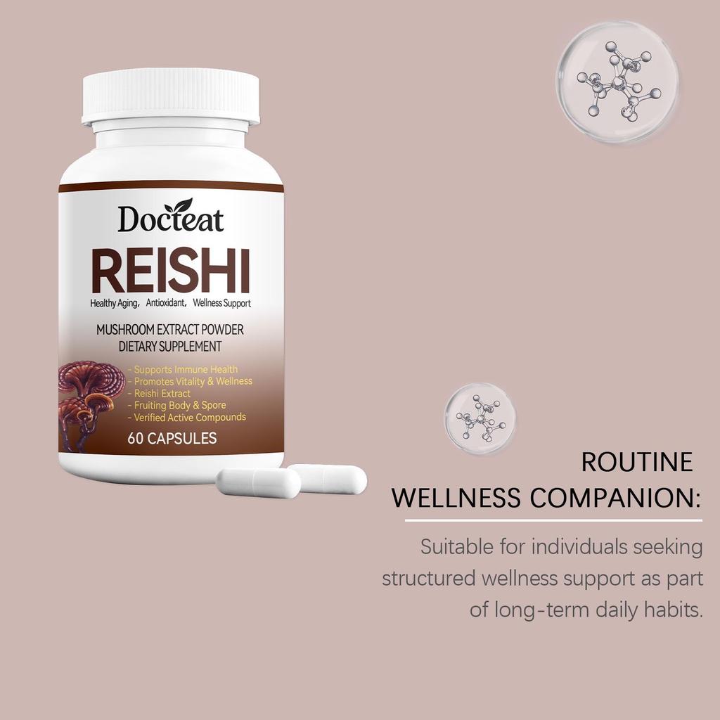 DOCTEAT Reishi Mushroom Capsules – Supports Immunity & Daily Nutrition