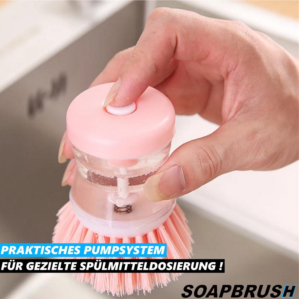 SOAPBRUSH Dish Brush with Detergent Dispenser, Dishwashing Brush for Pot [2 Pieces]