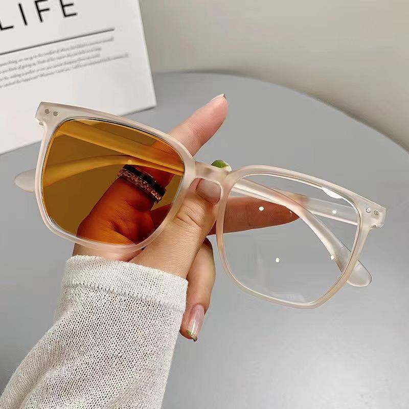 Pochromic Myopia Glasses Man Woman Square Anti Blue Light Ultra-lights Prescription Eyeglasses Minus Diopters 0 To -6.0