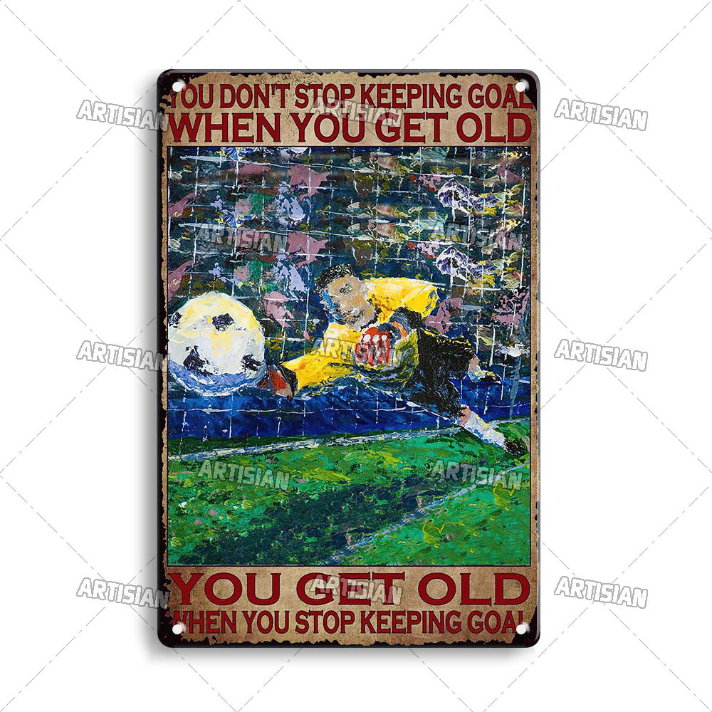Artisian Football Metal Sign Sport Retro Tin Poster Vintage Decorative Plate Wall Decor Garage Bar Pub Club Hotel Cafe Kitchen