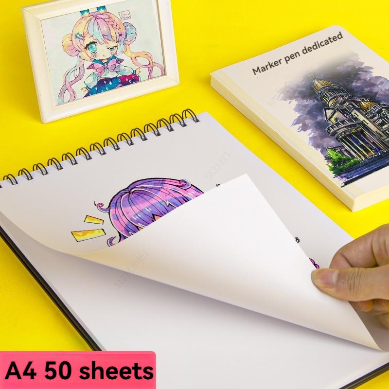 Premium Sketch Book, Spiral Bound, 50 Sheets , Acid Free Art Sketchbook,for Adults Beginners Artists Painting