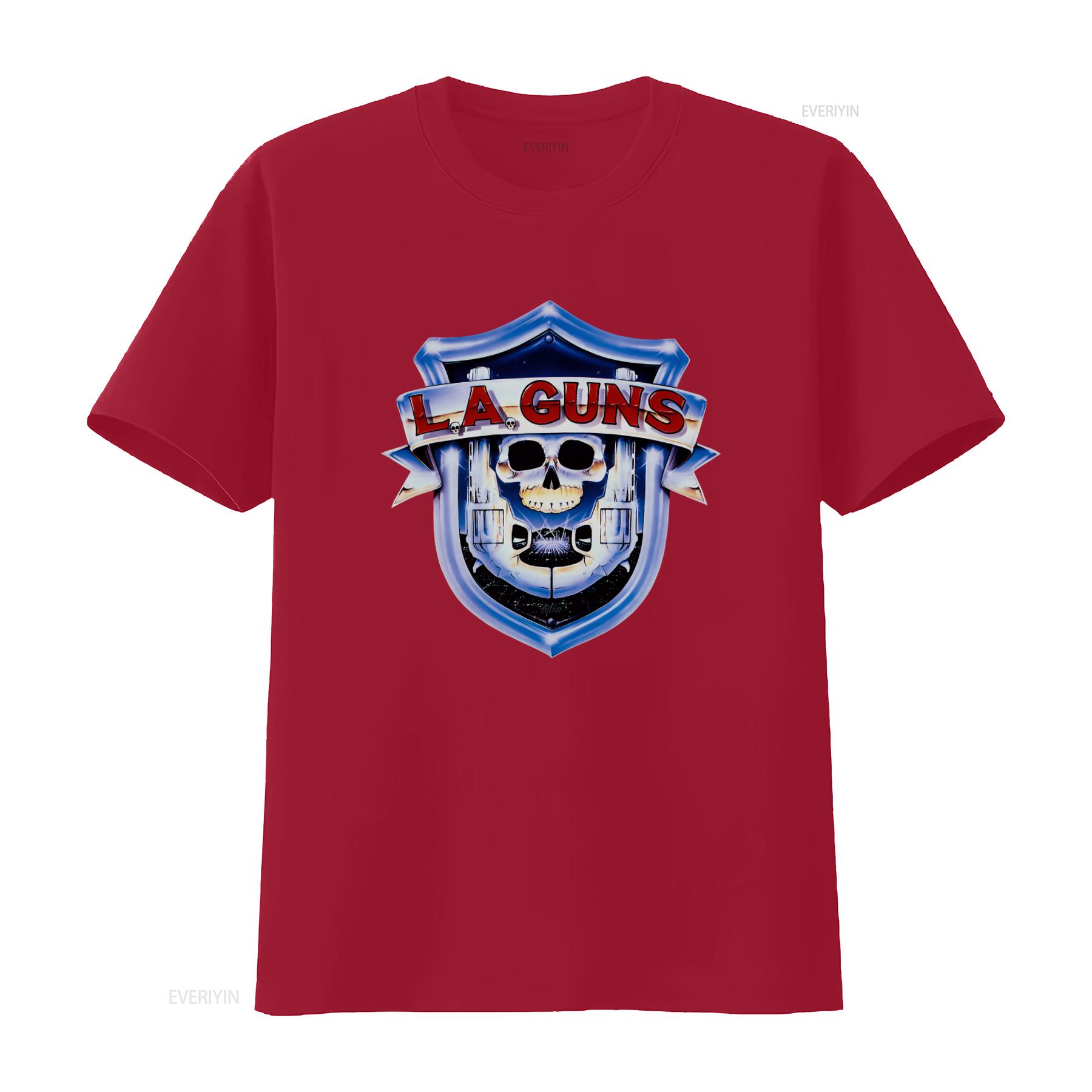 

Vintage LA Guns Band Skull Print T shirt Black Cotton All Sizes S 5XL vintage Washed designer clothes Soft Versatile Stylish S
