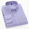 Men's Long Sleeve Button-Down Oxford Shirt In Solid or Striped with Left Chest Pocket, Comfortable 100% Cotton Casual Men's Wear