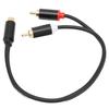 2 Stück Cinch-Buchse auf 2 Cinch-Stecker Y-Kabel Subwoofer Vergoldeter Dual-Cinch-Steckeradapter für CD-Player Verstärker Fernseher