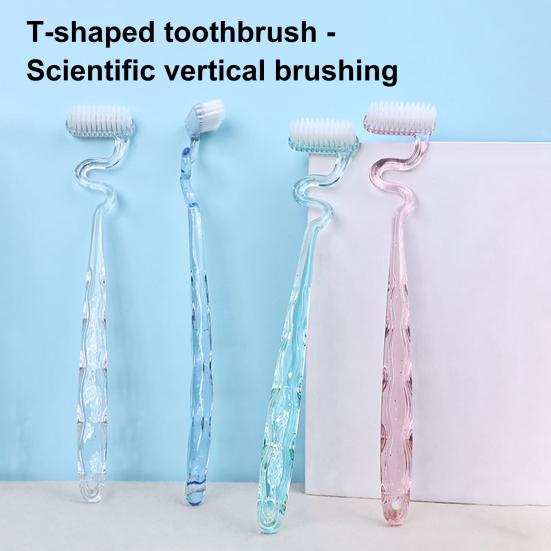 Toothbrush with Hanging Hole Design S-Shaped Vertical Brush Soft Bristles Anti-Slip Handle Toothbrush