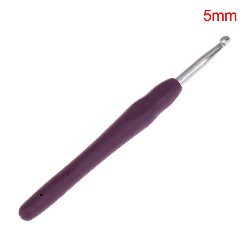 1Pc 2.0-6.0Mm Rainbow Soft Handle Crochet Rubber Handle Crochet Sewing Tools