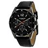 Sullivan Black Leather Strap Black Dial Chronograph Quartz Watch for Gents - 14602039