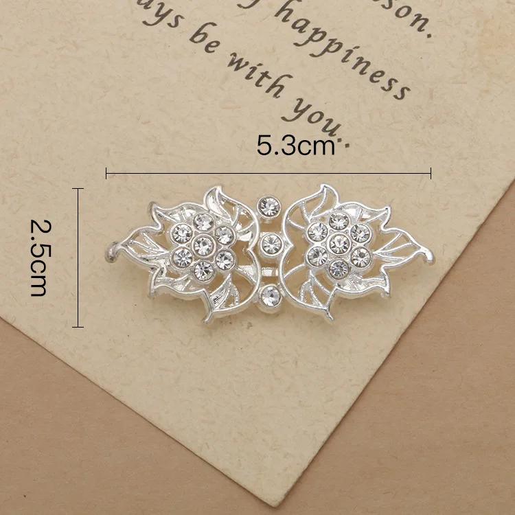 1 Pair Connectors Clasps Rhinestone Buckle Metal Button Waist Extender Hooks Eyes Clasps Fastener for Clothes