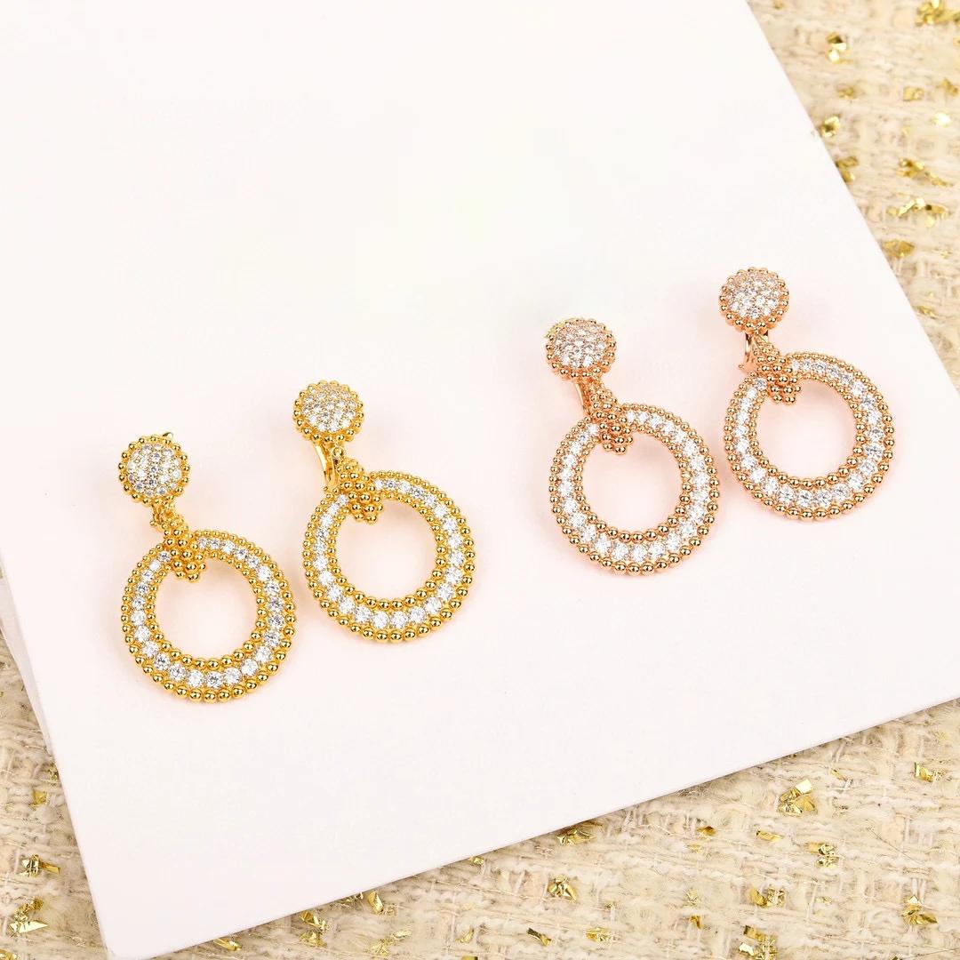 

Musla Design Hot Sale Vintage Earrings for Women Luxury Jewelry Fashion Full Diamonds Eardrop Pure 925 Sliver Party Ear Cuffs Яскраво-рожевий