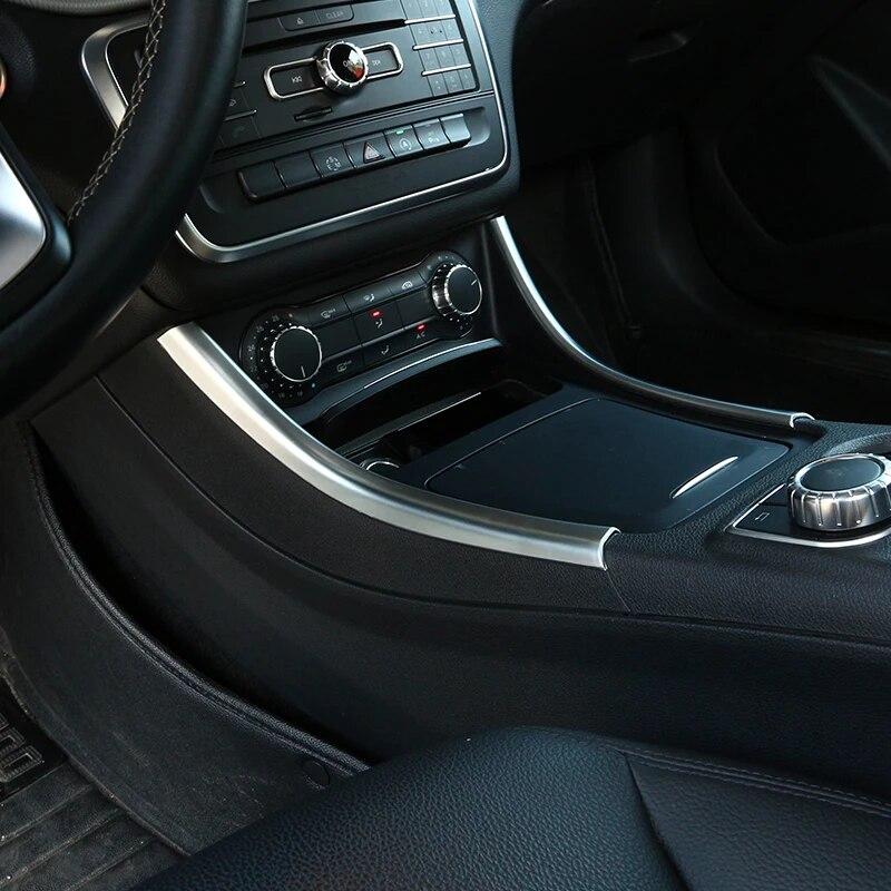 For Mercedes Benz A/GLA/CLA Class W176 A180 2012-2018 Carbon Fiber Chrome Center Console Decoration Strips Trim Car Accessories