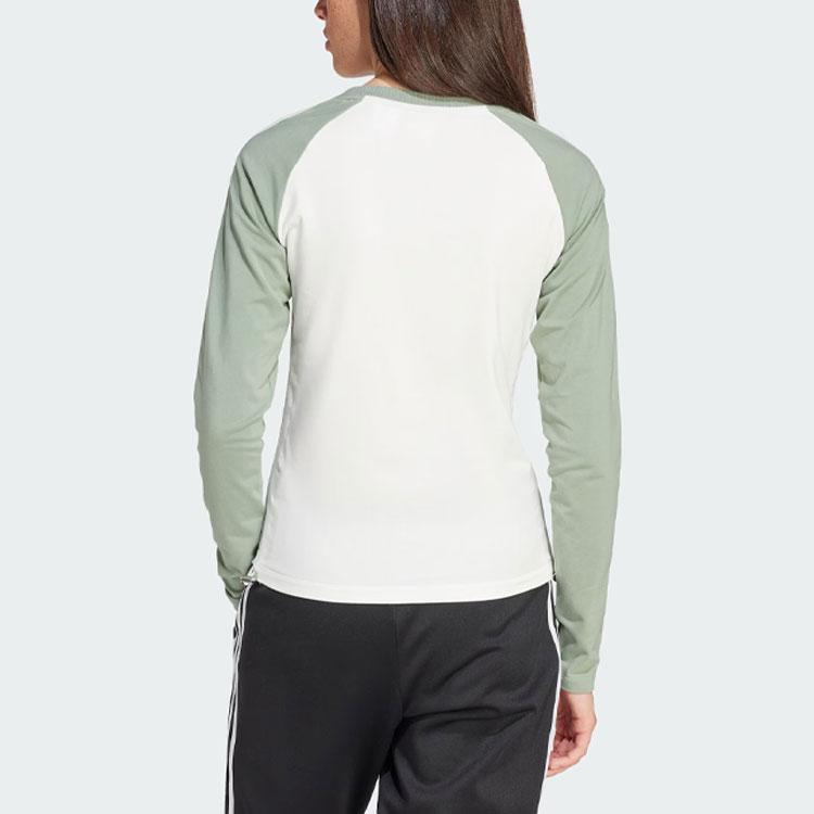 Adidas Originals Slim Fit Long Sleeve Tee Women Tops Green IY3197