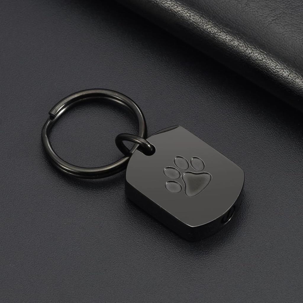 RIPFEVURN Pet Cremation Jewelry Dog Cat Paw Urn Keychain for Ashes for Women Men Memorial Keepsake Pendant