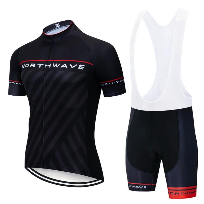 Unisex Cycling Jersey Set Short Sleeve Bib Shorts Breathable Moisture Wicking Bike Wear