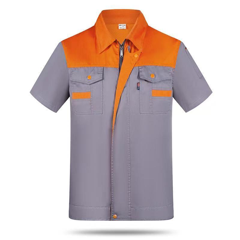 Custom Short Sleeve Workwear Set for Auto Repair and Construction - Wear-Resistant Labor Protection Clothing
