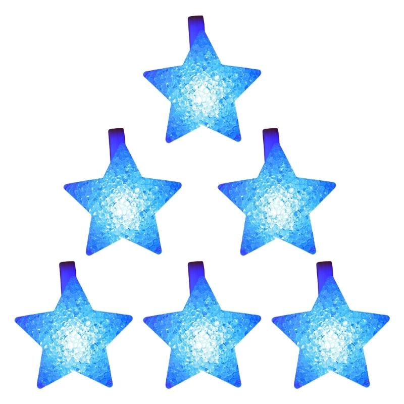 Pack of 6 Glowing Bracelets Fun Light Up Wristbands Bright LED Glowing Bracelets with Star for Kids and Adults Party Fun