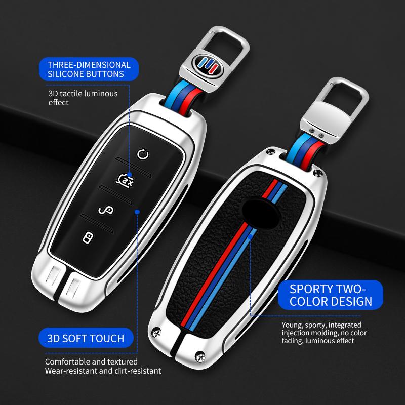 Alloy Car Key Case Cover Holder For Byd Second Song Pro Tang Dm Qin Plus Max Yuan Generation Atto 3 Han Ev Dolphin Accessories