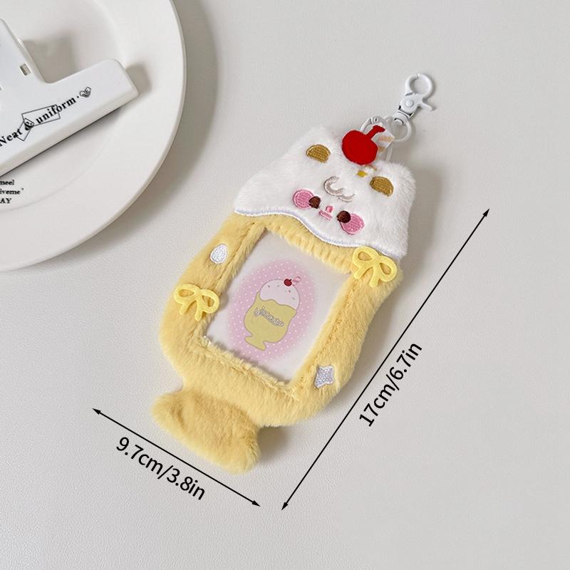 Plush Kawaii Photocard Holder Kpop Idol Card Holder Bags Creative Photo Sleeves Id Credit Card Holder Students Stationery Set