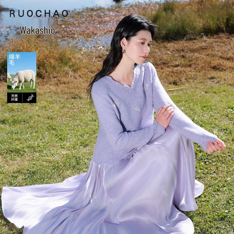 Sancai Women s Plus Size V-Neck Loose Knit Sweater 2XL 175/100B