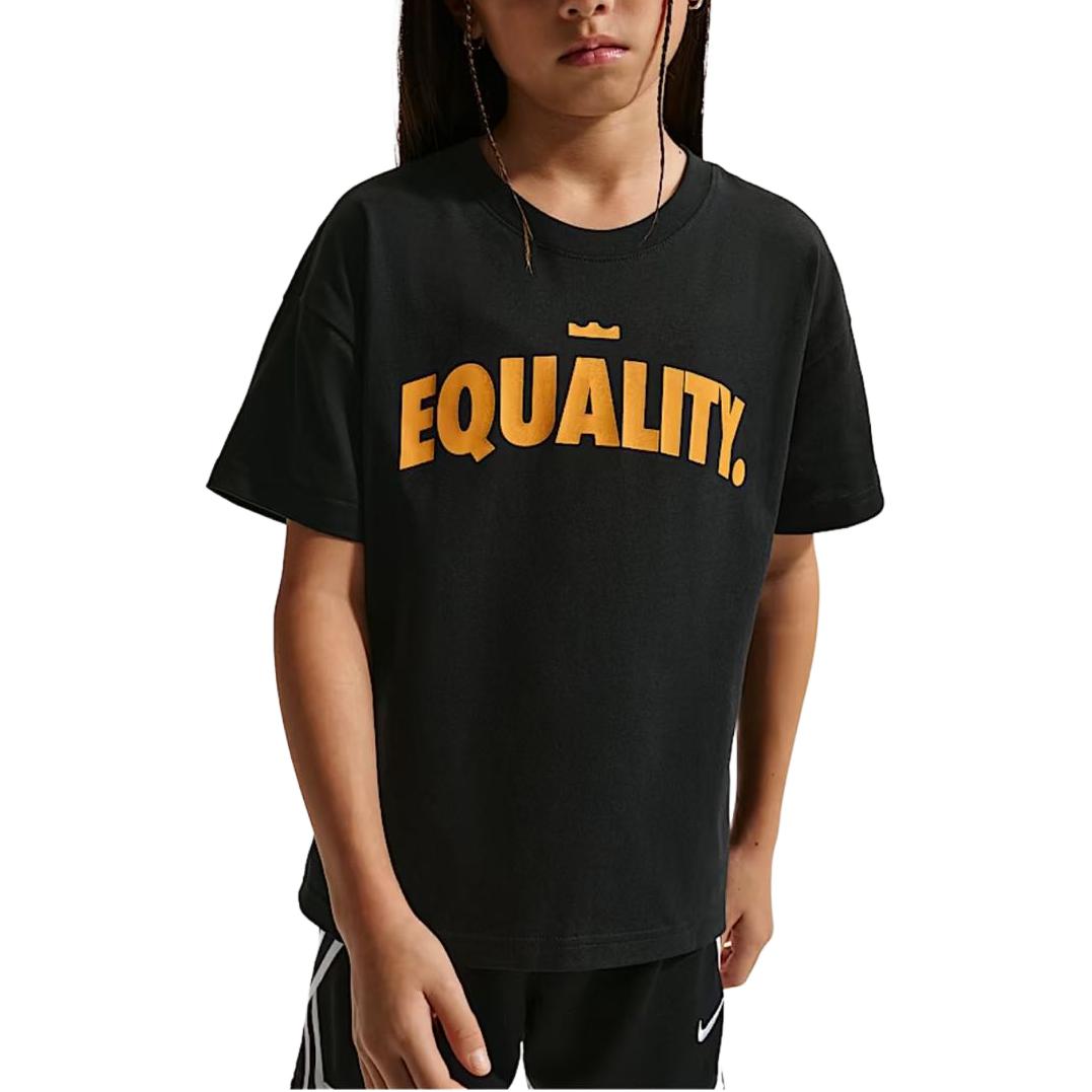 Nike T-Shirt LeBron Honor The King Knit Crew Neck Loose Fit Short Sleeve Kids tops IQ0258-010 S