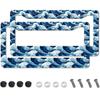 Moon Starry Sky License Plate Frame,Forest Funny Cute License Plate Frame 2 Pack Car Accessories Aluminum License Plate Covers for Men Women 2 Holes