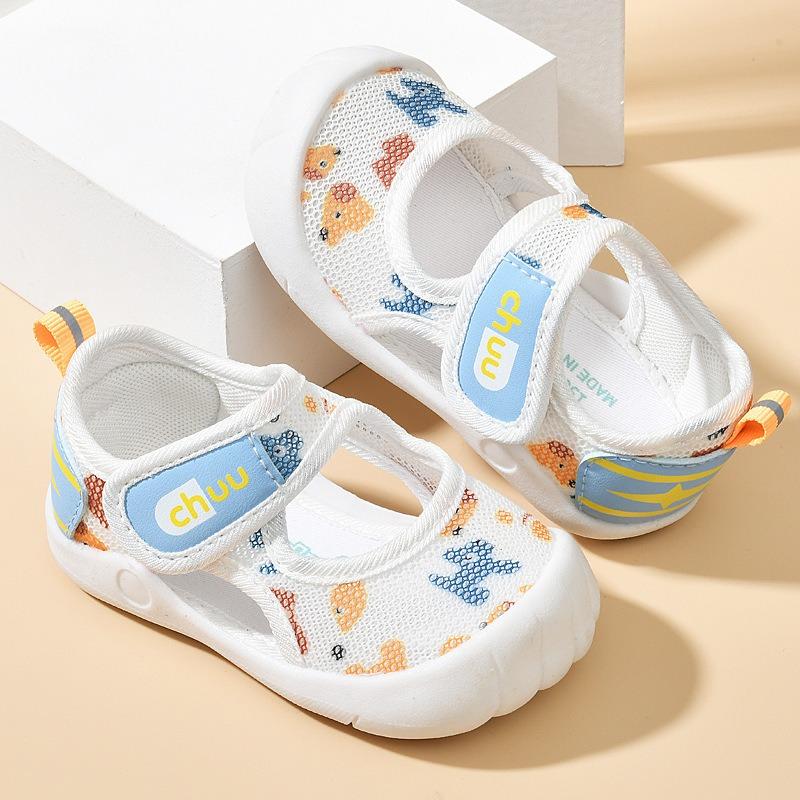 Boys' baby sandals, summer learning-to-walk shoes, 0–1/2 years old infant anti-slip soft sole mesh shoes, girls' baby shoes