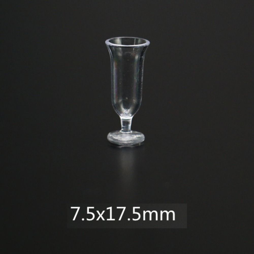 10Pcs/Set Red Wine Glass Dollhouse Wine Glass Dollhouse Miniature Glass Cup  Scene Ornament