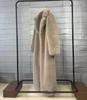 Cappotto Lungo Spesso da Donna in Ecopelliccia con Revers – Soffice Design Imitazione Toka per l'Inverno