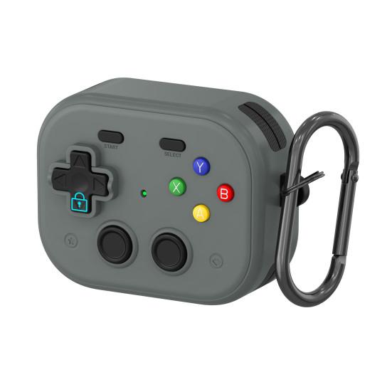 TPU Protective Case with Keychain for Airpods Funny Handheld Game Design Hard Shell Cover with Safety Lock Design for Men Boys