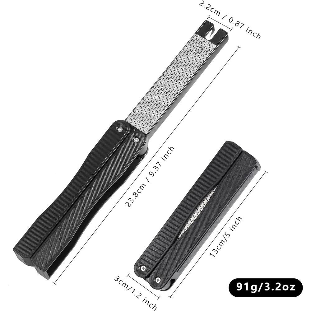 1pc Portable Handheld Double Sided Sharpener 400/600 Grit Foldable Diamond Knife Sharpening Stone for Kitchen