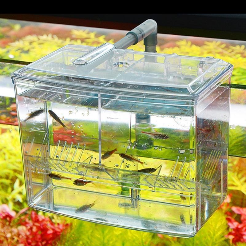  Baby Fish Breeding Box Clear Isolation Box Aquarium Hatchery Incubator External for Newborns Shrimp