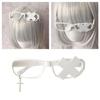 Anime Cosplay Costume Subcultures Crucifix Glasses Frame Funny Novelty Eyewear Gothic Crosses Glasses Frame White