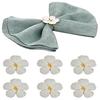 6Pcs White Flower Napkin Rings Easy To Use Napkin Holders Floral Serviette Buckles Wedding Banquet Parties Accessories