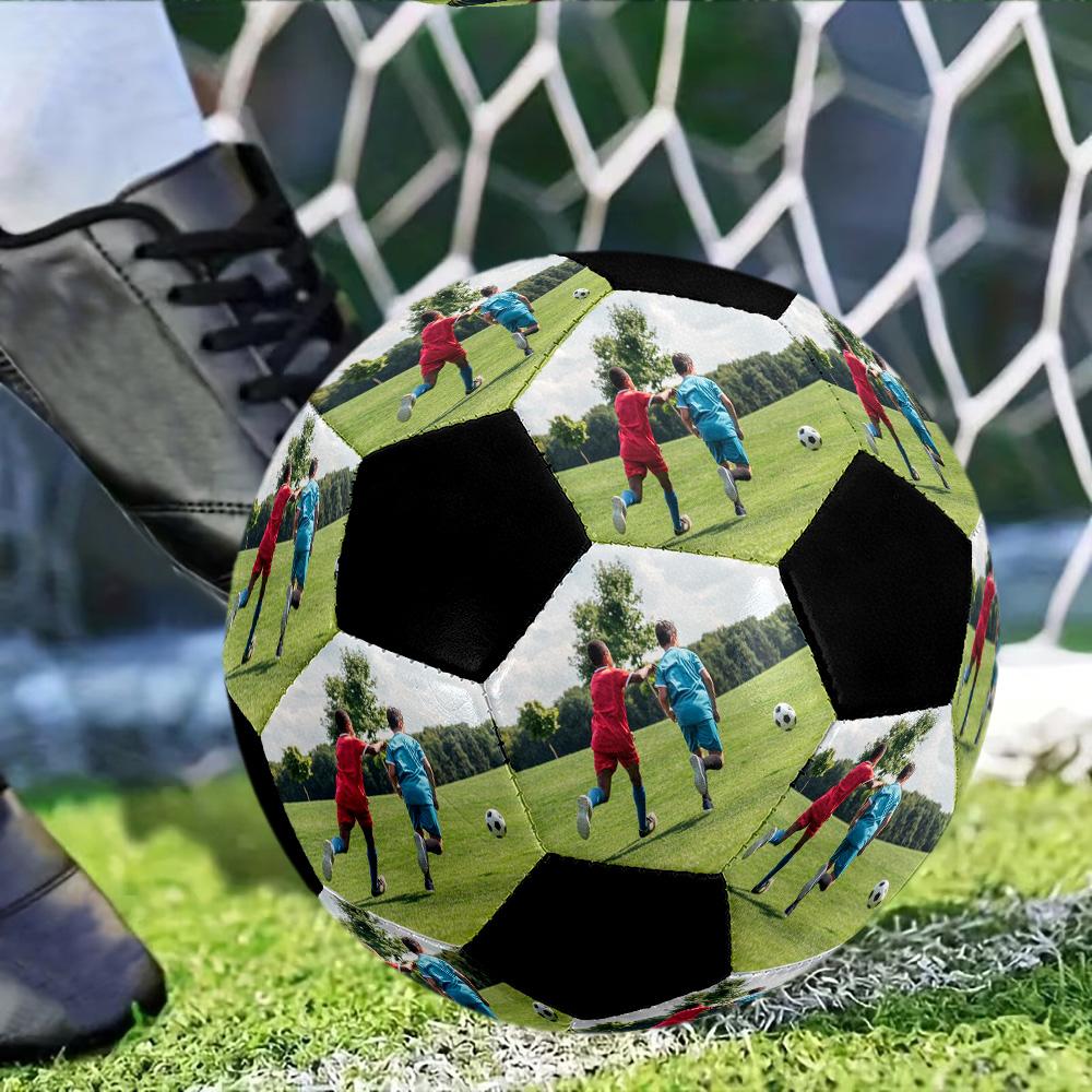 Soccer Players Action. Customizable Photos Size 5 Soccer Football Machine Sewn Indoor/Outdoor Universal Football Customize Exclusive Personalized Name