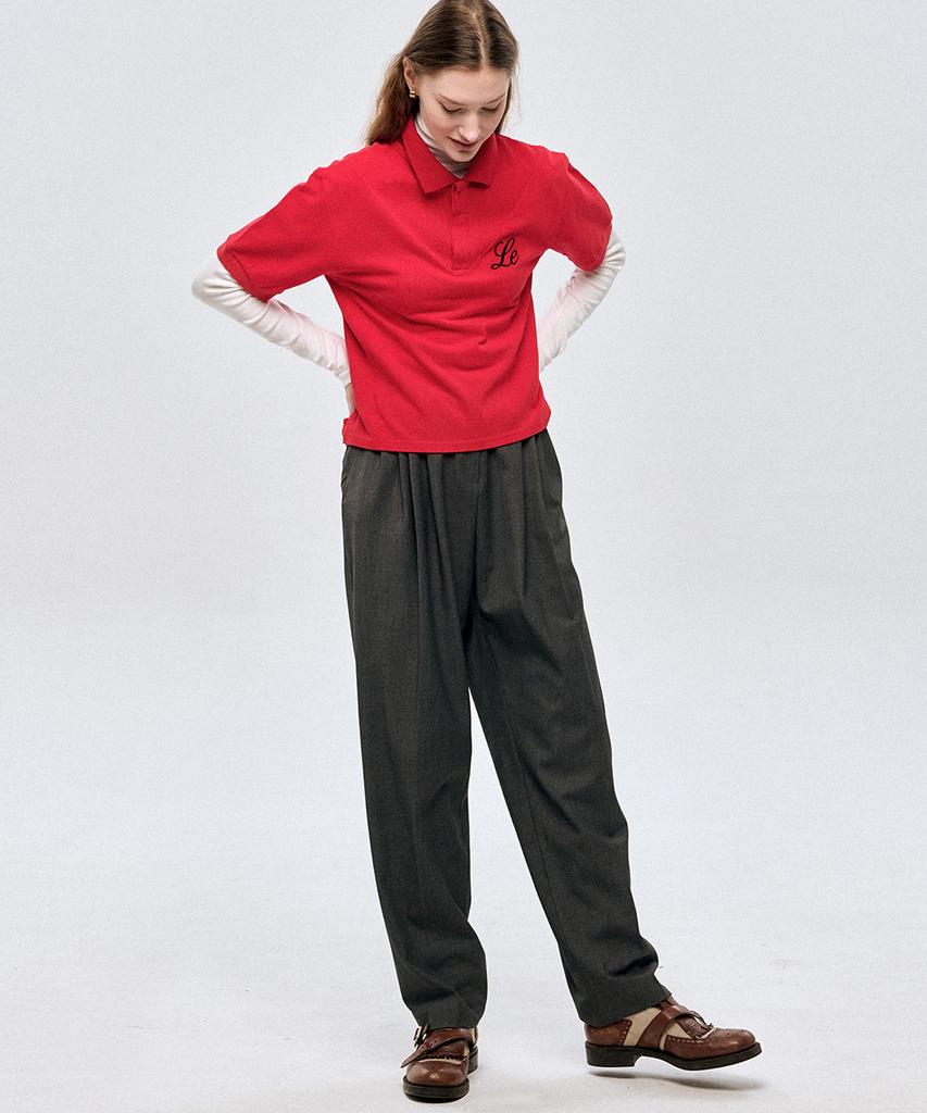 LESONNET Straight Wool Pants Grey