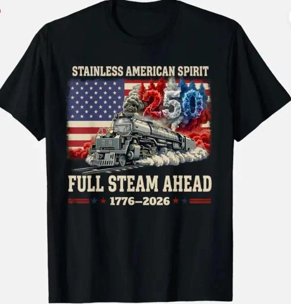 250 Years American Anniversary 1776-2026 USA Flag Unisex T- Shirt L