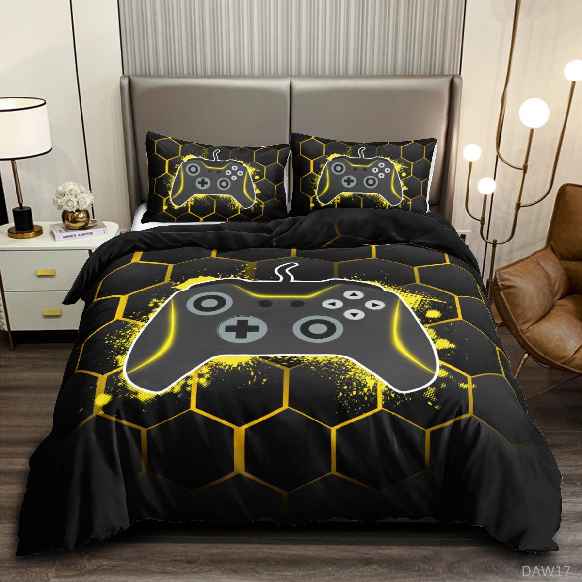 

Teens Video Games Comforter Duvet Cover King Gamepad Controller Bedding Set Youth Game Bedding Set 2/3pcs Polyester Quilt Cover EU single(135x200cm)