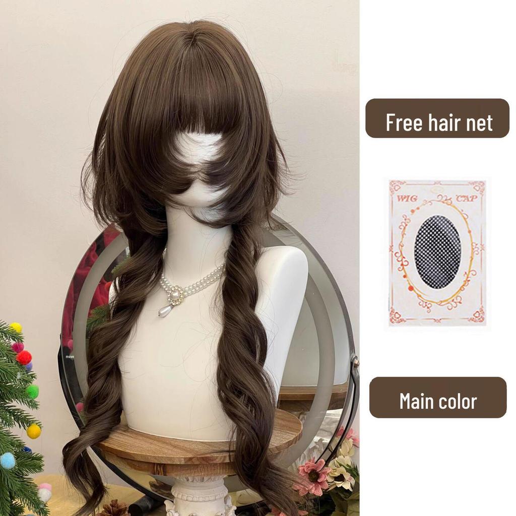 Connie Wigs Women's Vintage Jellyfish Cut Long Curly Hair - Sweet Lolita Style with Face-Slimming Roman Curls