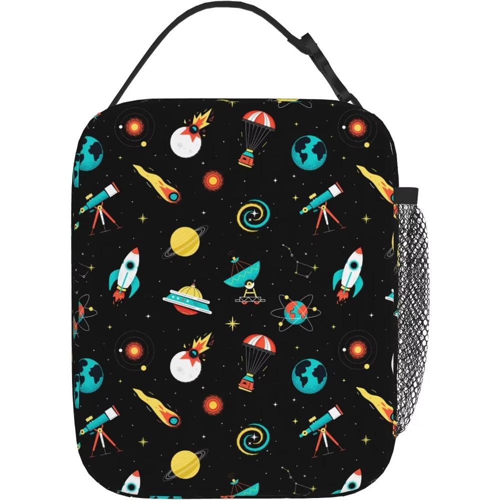 Spaces Solar Isolierte Lunchbox für Jungen Mädchen Wiederverwendbare Thermische Lunchtasche Auslaufsichere Kühltasche Bento-Tasche für Schule Reise Picknick