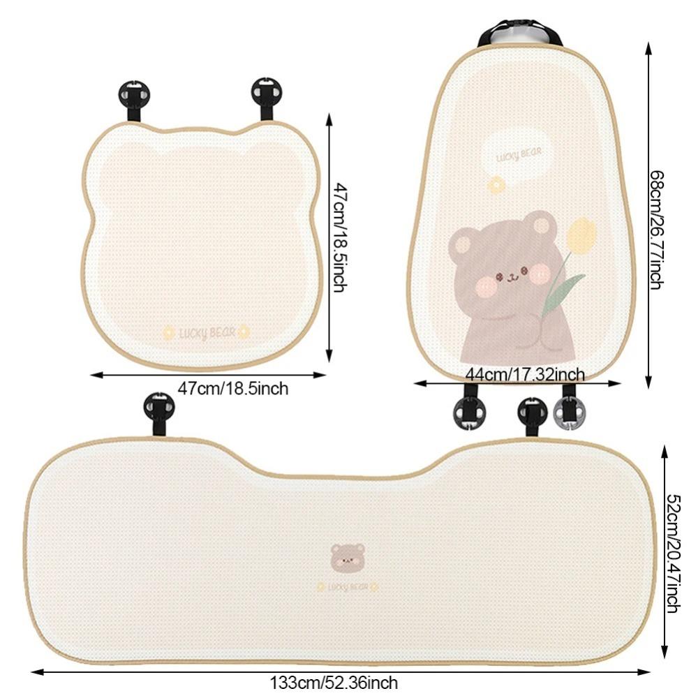 Bear Cartoon Bear Car Seat Cushion Rabbit Pattern Car Ice Silk Cushion  All-Season