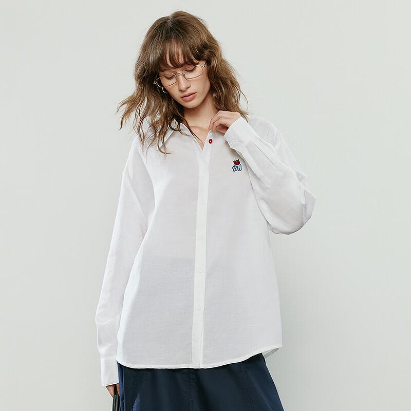 Chuyu Women's 2025 Autumn Embroidered Loose Lyocell Ramie Polo Shirt