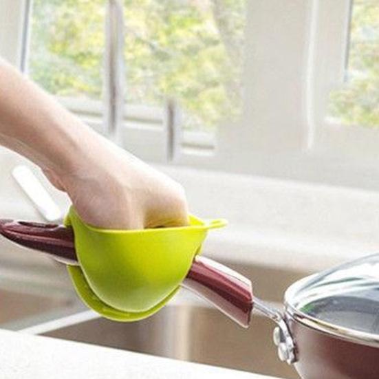 2Pcs Oven Mitt Non-Slip Hanging Ring Anti-scalding Silicone Baking Heat Insulation Hand Clip Holder Kitchen Gadget