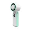 New Portable Handheld Turbo Fan USB Charging 4000mAh Foldable Personal Fan LED Display 5-Speed Cooling Ice Fan for Travel