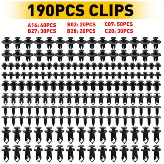 

Auto Plastic Fastener Body Clips Push Rivets Panel Fender Retainer Trim 190X