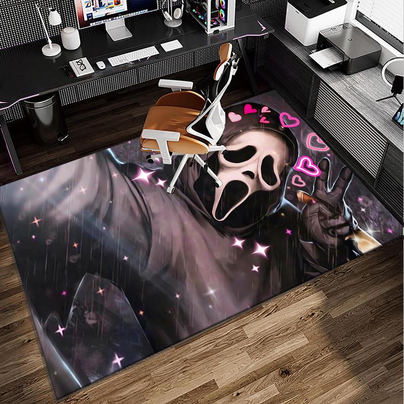 Ghostface Greetings Poster Office Rug Chair Mat, Game Carpet, Suitable for Front Door, Bedroom, Living Room, Desk, Holiday Gift